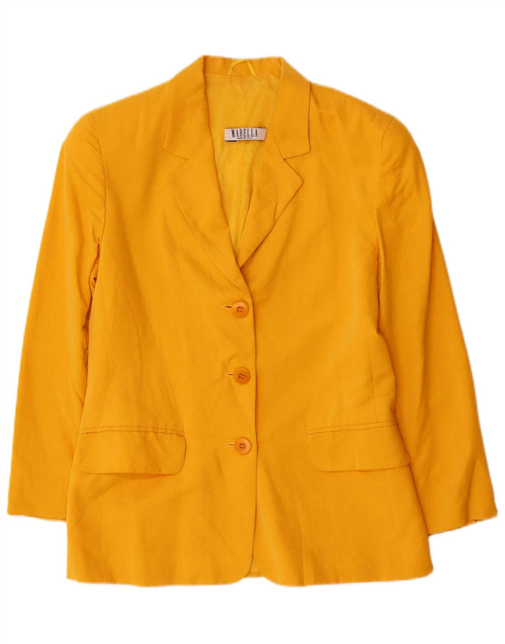 Marella Damen-Blazerjacke mit 3 Knöpfen, Gr. 10, klein, gelbe Viskose
