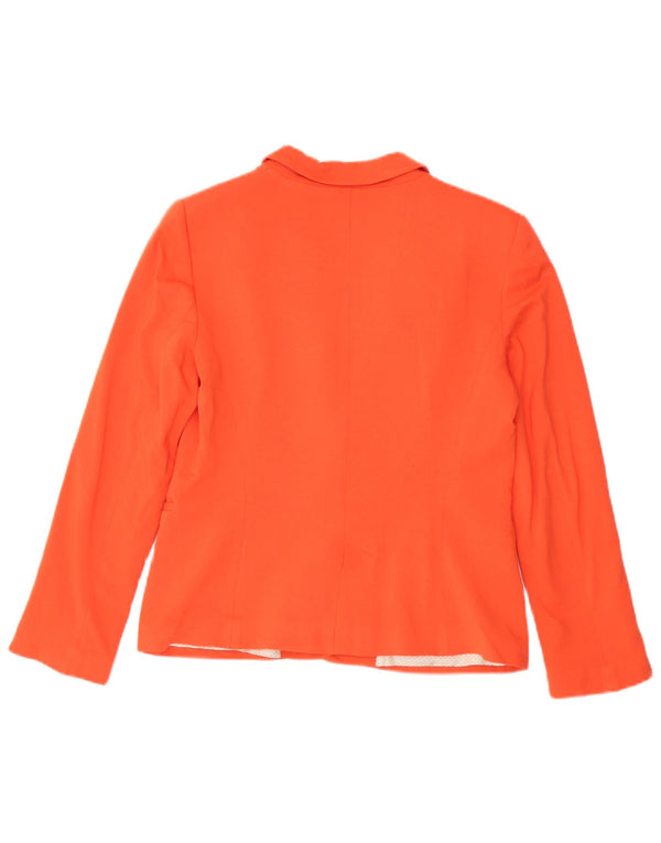 Zara Damen 1-Knopf-Blazerjacke UK 14 Large Orange Viskose
