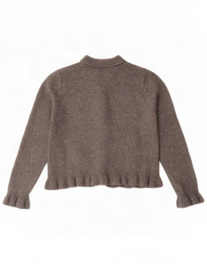 Zara Damen-Cardigan-Pullover UK 14 Mittelgraues Polyester