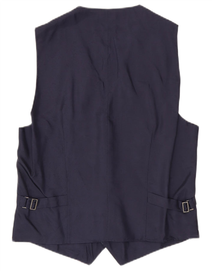 VINTAGE Herrenweste Klein Marineblau Paisley