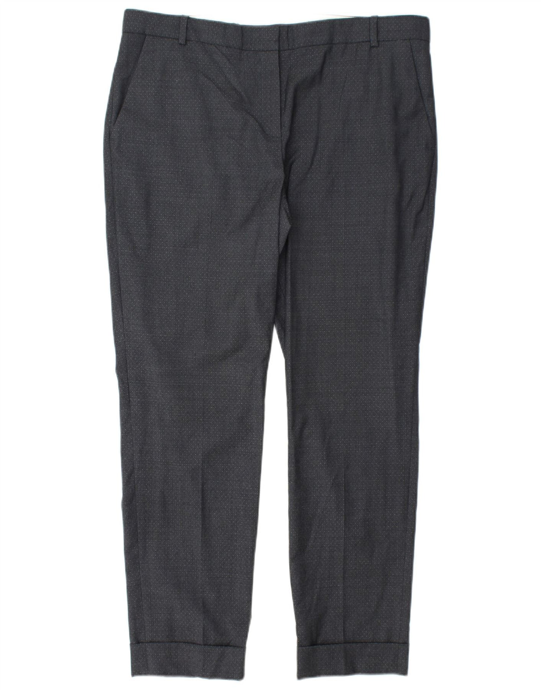 JIGSAW Gerade Chino-Hose für Damen, UK 44, Größe L, W34, L28, Grau gepunktet