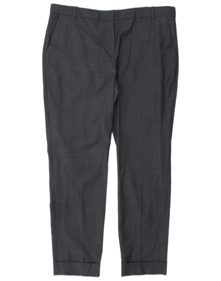 JIGSAW Gerade Chino-Hose für Damen, UK 44, Größe L, W34, L28, Grau gepunktet