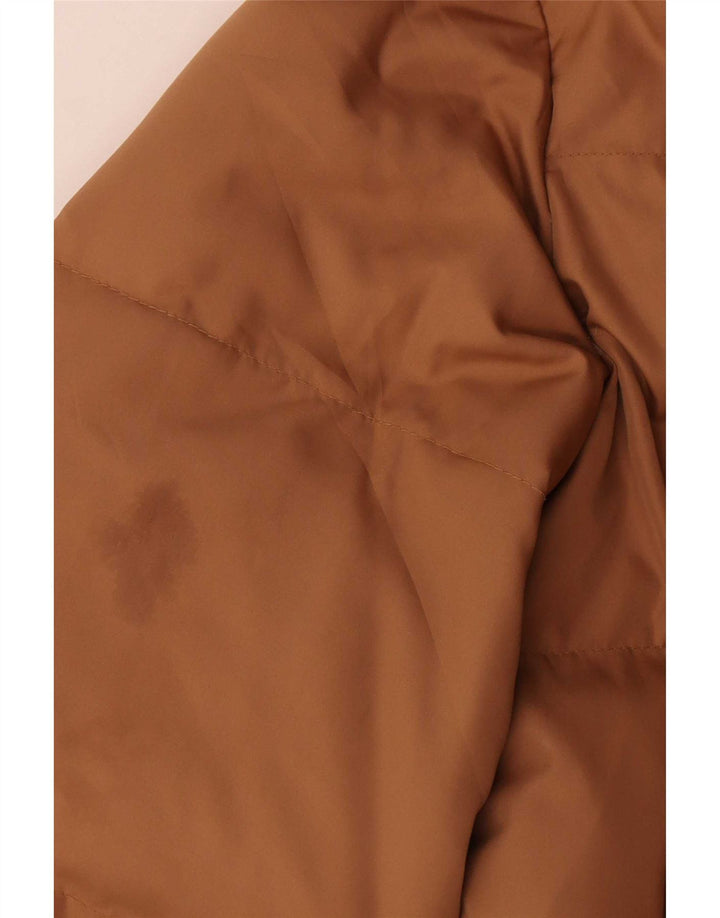 Phard Damen Crop Hooded Wattierte Jacke UK 16 Large Braun Polyester