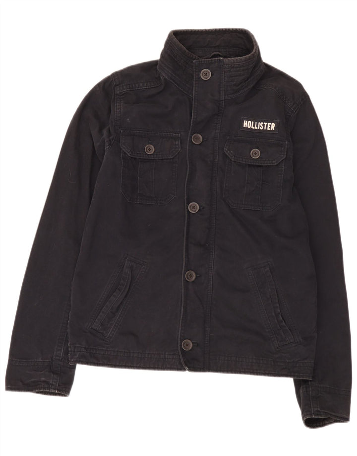Hollister Herren Utility Jacke UK 42 XL Schwarz Baumwolle