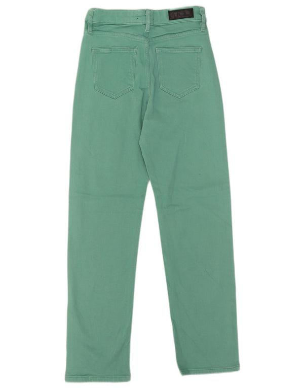 Marks & Spencer Damen Straight Jeans UK 8 Small W26 L28 Grüne Baumwolle