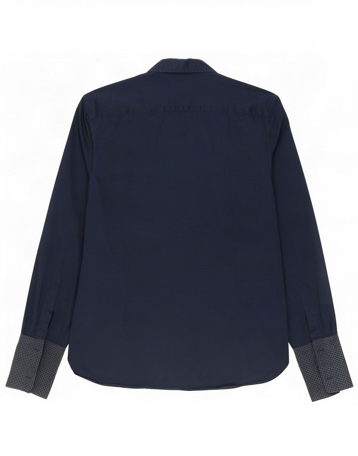 Ted Baker formelles Herrenhemd, Größe 15,5, mittelgroß, marineblau gepunktet
