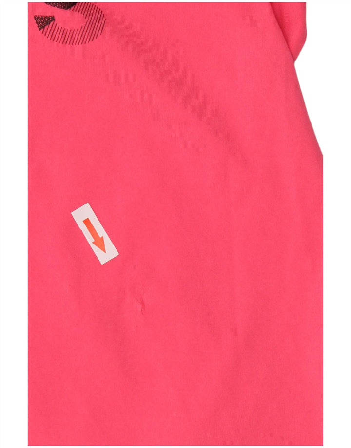 Adidas Damen Grafik T-Shirt Top UK 12/14 Mittelrosa Polyester