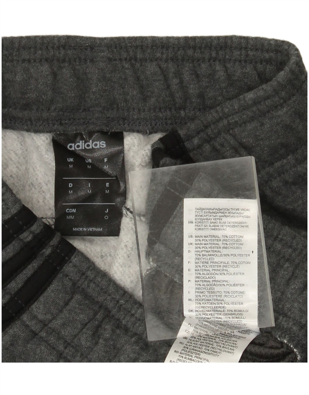 ADIDAS Herren-Trainingshose, Jogginghose, mittelgraue Baumwolle