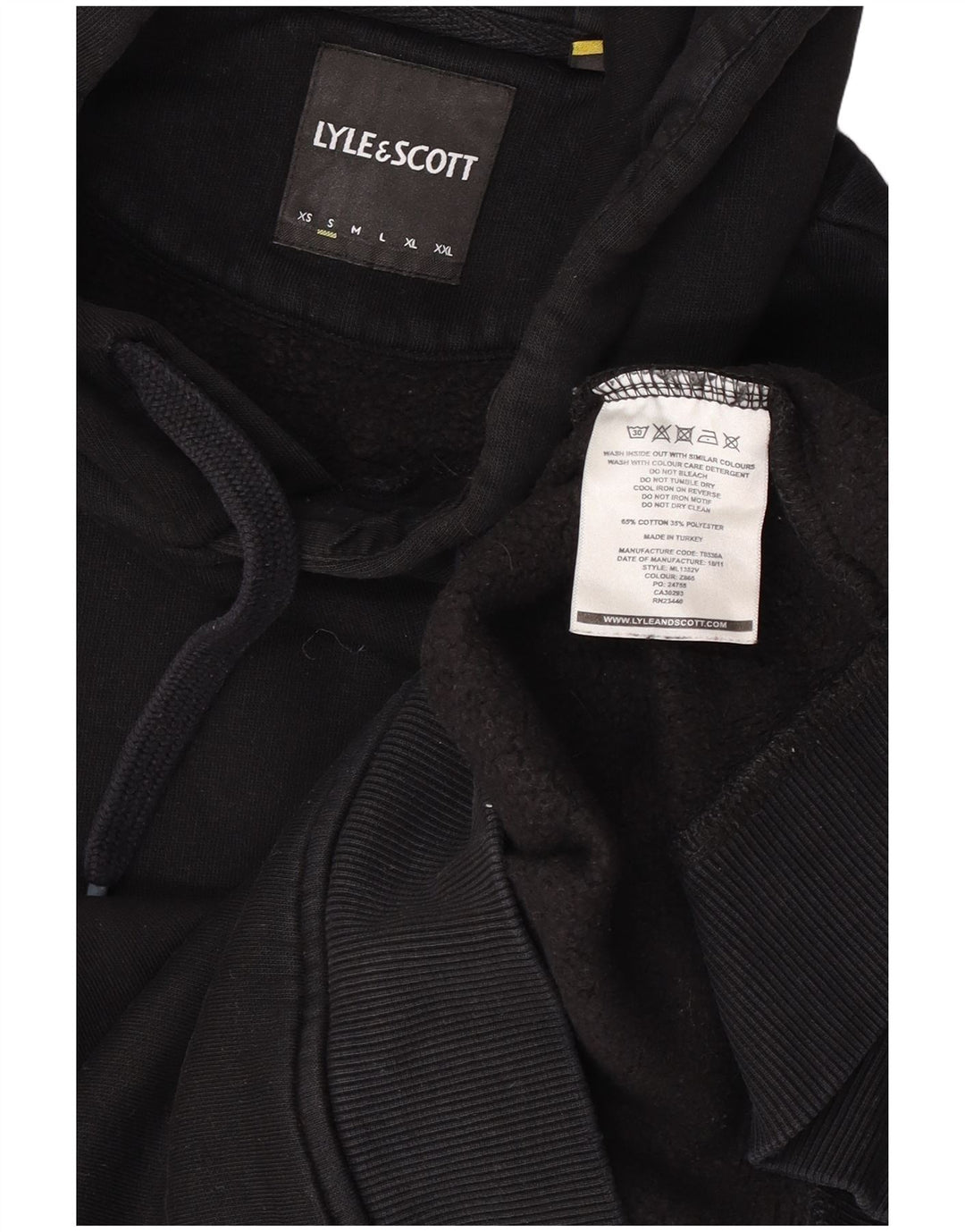 Lyle & Scott Herren Kapuzenpullover, Größe S, Schwarz, Baumwolle