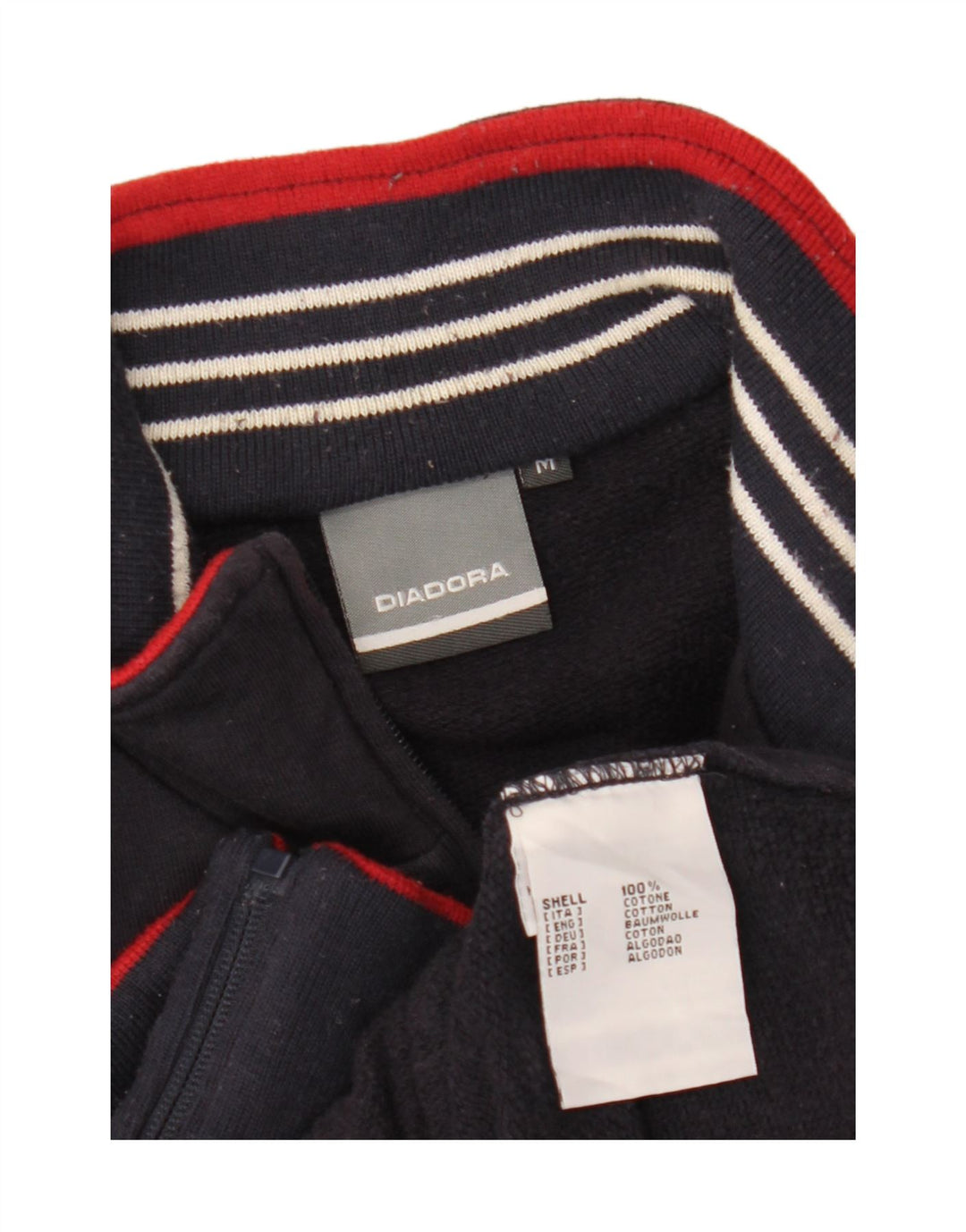 DIADORA Herren-Trainingsanzug mit grafischem Oberteil, mittlere marineblaue Baumwolle