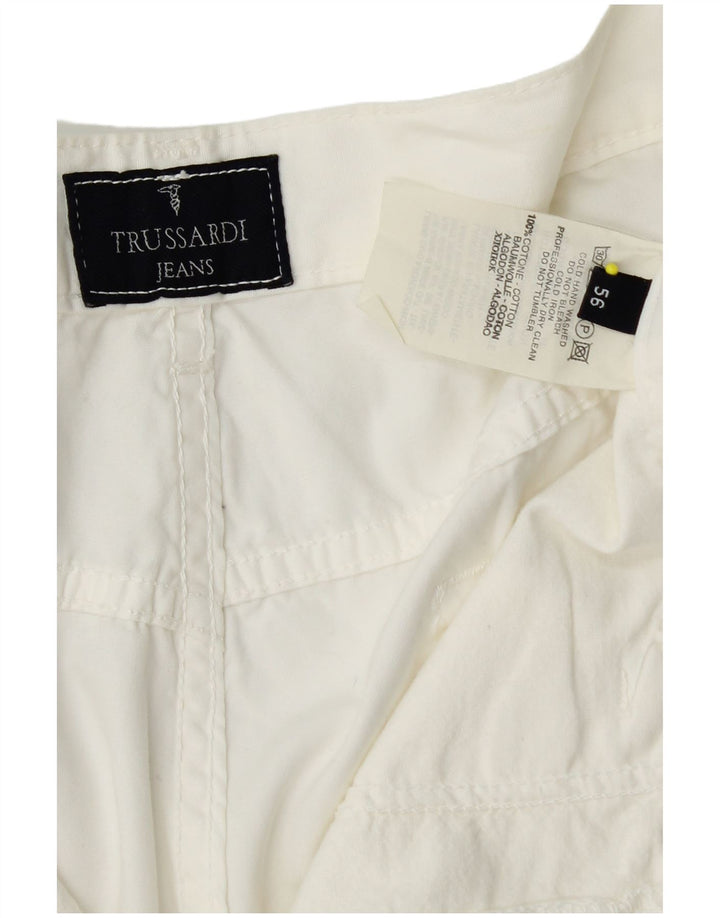 TRUSSARDI Herren Freizeitshorts IT 56 3XL W36 Weiße Baumwolle