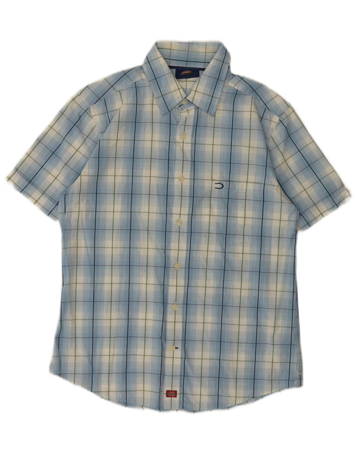 Dickies Herren-Kurzarmhemd, groß, blau kariert, Baumwolle