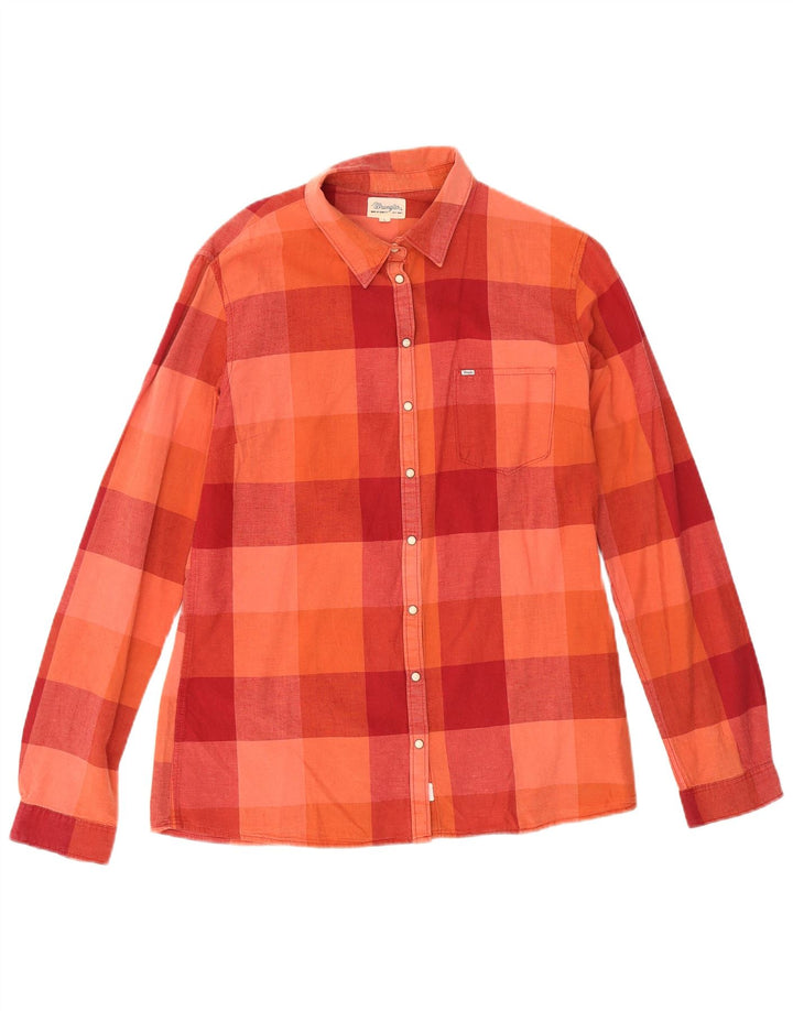 Wrangler Damen-Hemd UK 16, groß, rot kariert, Baumwolle