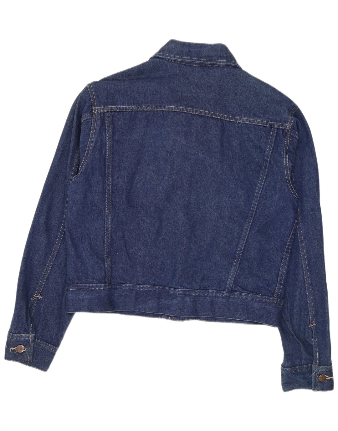 Vintage Damen Crop Jeansjacke IT 50 XL Marineblaue Baumwolle