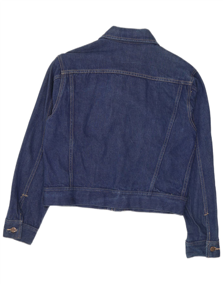 Vintage Damen Crop Jeansjacke IT 50 XL Marineblaue Baumwolle