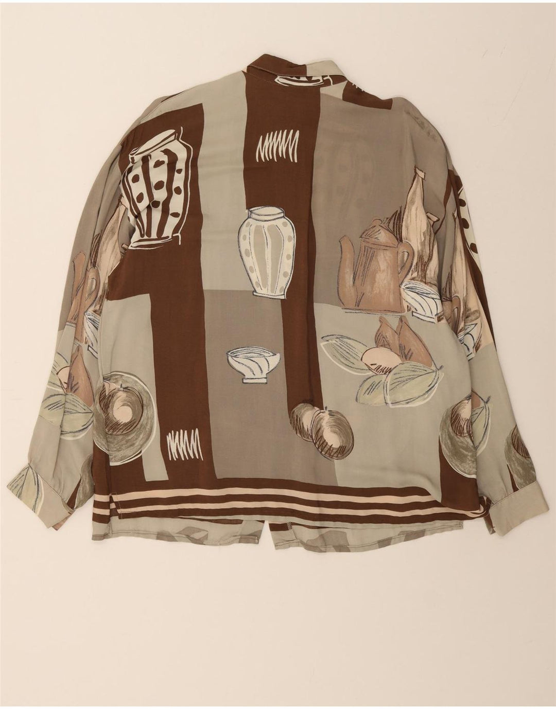 ACCORDO Womens Shirt UK 20 2XL Brown Patchwork Vintage ACCORDO and Second-Hand ACCORDO from Messina Hembry 