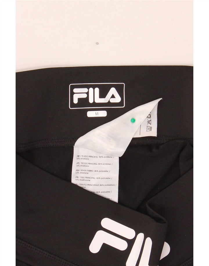 Fila Womens Graphic Leggings UK 12 Mittelschwarzes geometrisches Polyester