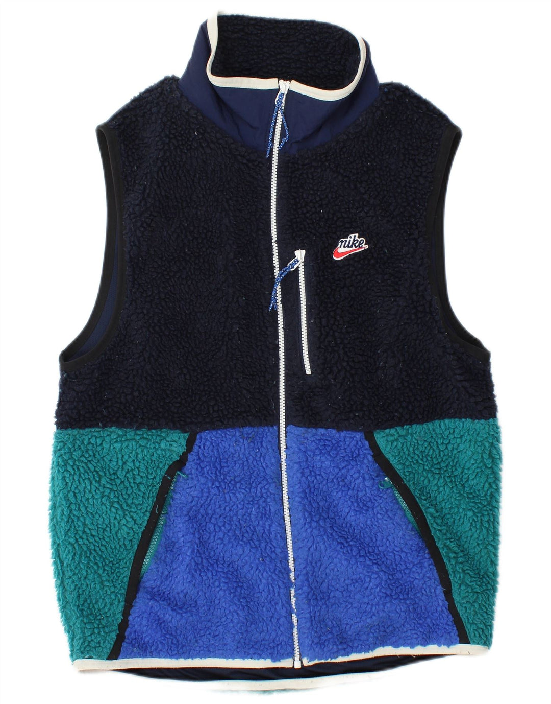 NIKE Herren-Fleeceweste, UK 36, Größe S, Marineblau, Farbblock, Polyester, Sport