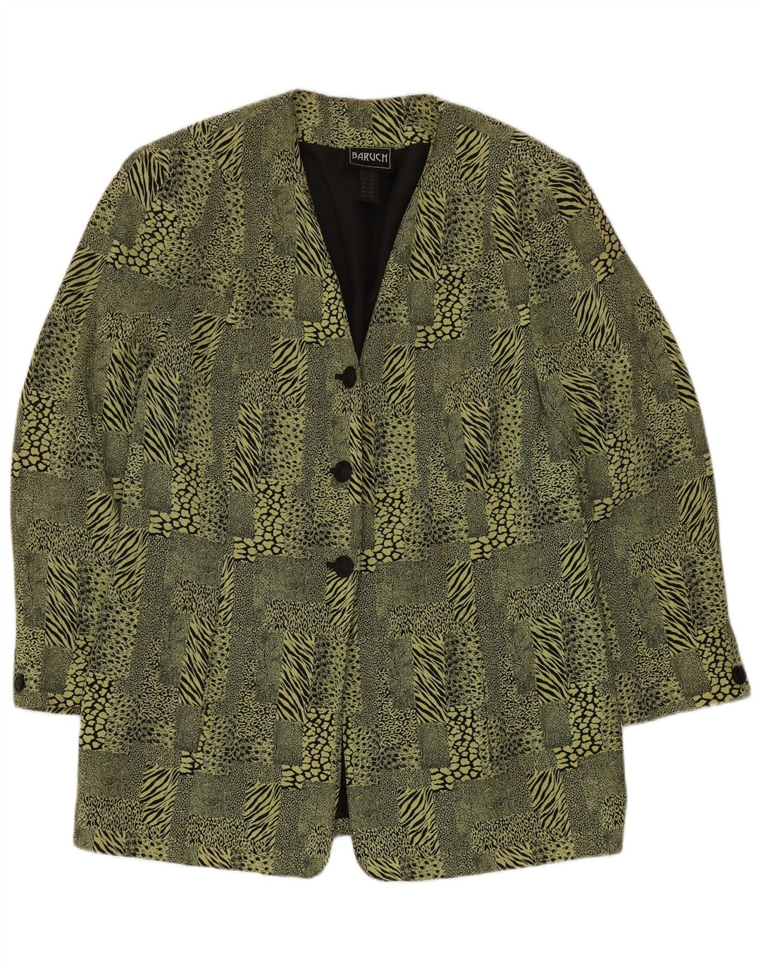 BARUCH Damen Longline Blazer Jacke UK 16 Großer grüner Tierdruck