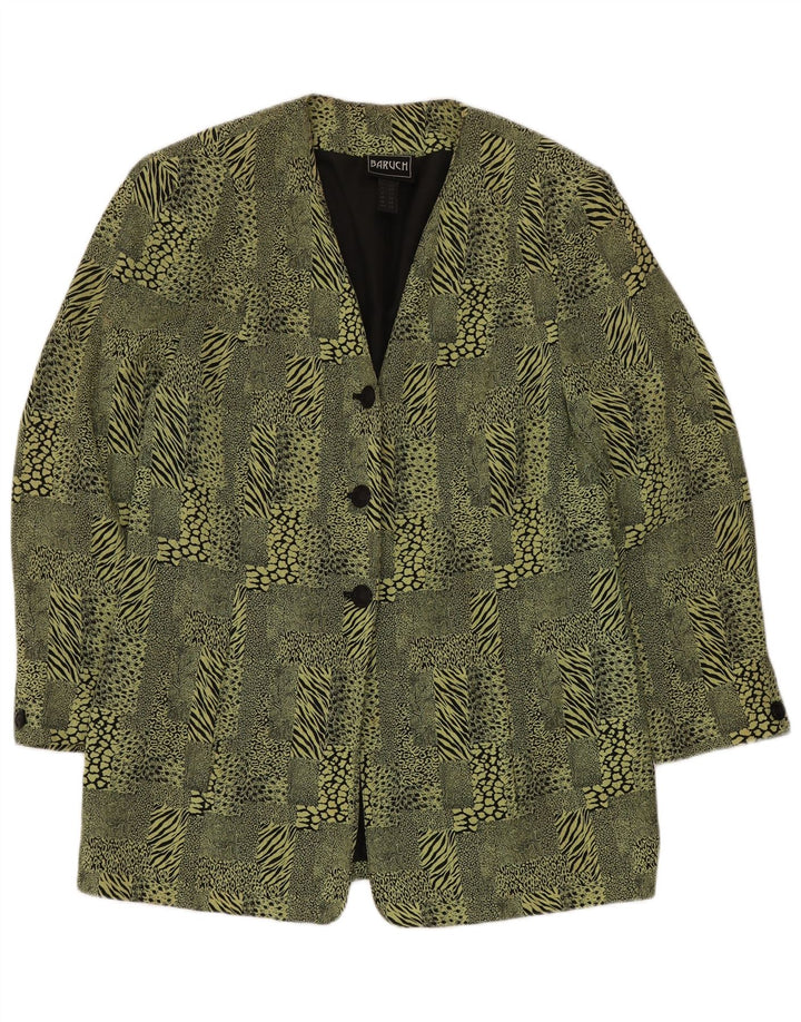 BARUCH Damen Longline Blazer Jacke UK 16 Großer grüner Tierdruck