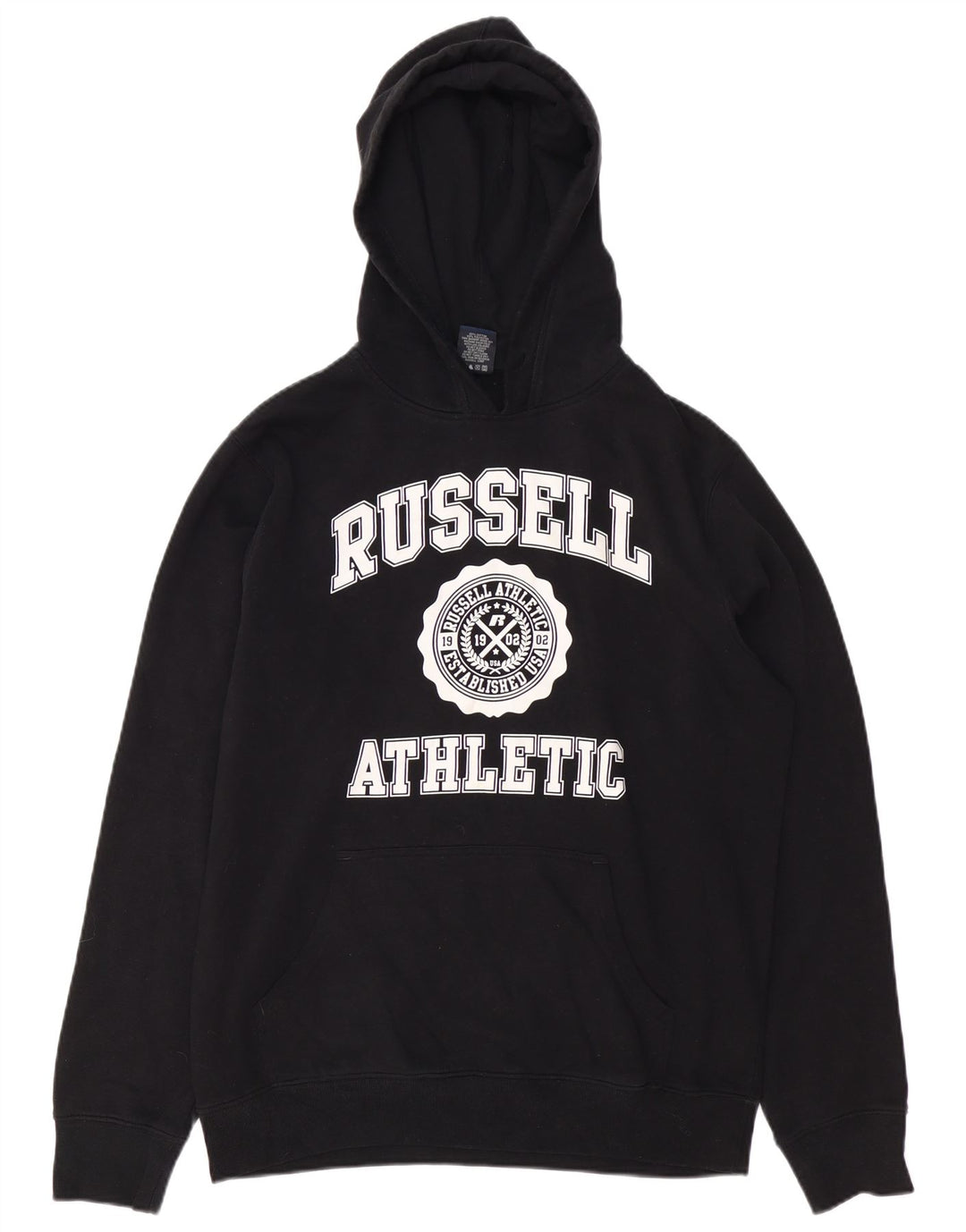 RUSSELL ATHLETIC Herren-Kapuzenpullover mit Grafik, groß, schwarze Baumwolle
