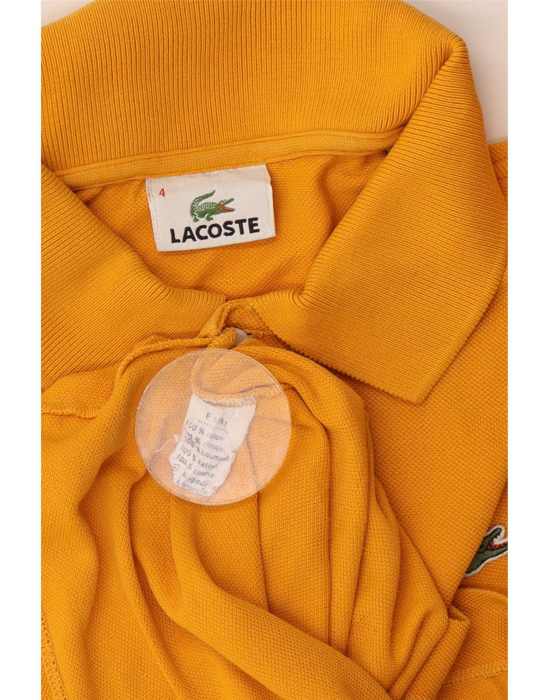 Lacoste Herren-Poloshirt, Größe 4, mittelorange Baumwolle