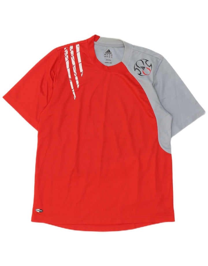 Adidas Herren Climacool Grafik-T-Shirt, großes rotes Farbblock-Polyester