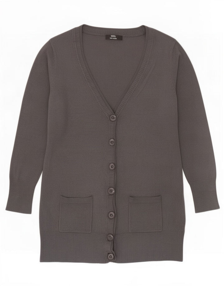 Marks & Spencer Damen Longline-Cardigan-Pullover UK 12 Mittelgraue Viskose