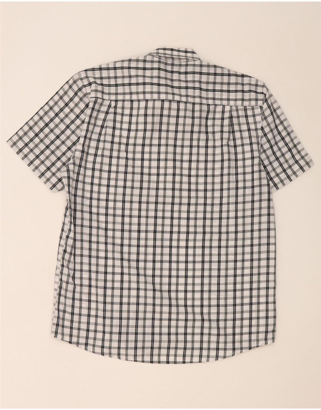 Pierre Cardin Herren-Hemd, kurzärmelig, normale Passform, groß, weiß kariert