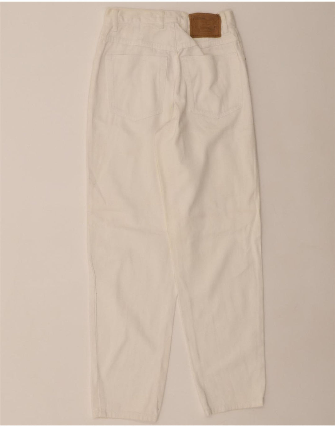 VINTAGE Womens Tapered Jeans W27 L31 White Cotton Vintage Vintage and Second-Hand Vintage from Messina Hembry 