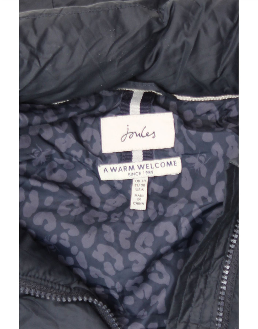 Joules Damen-Kapuzenübergroßer, gepolsterter Mantel UK 10 Small Marineblau Polyester