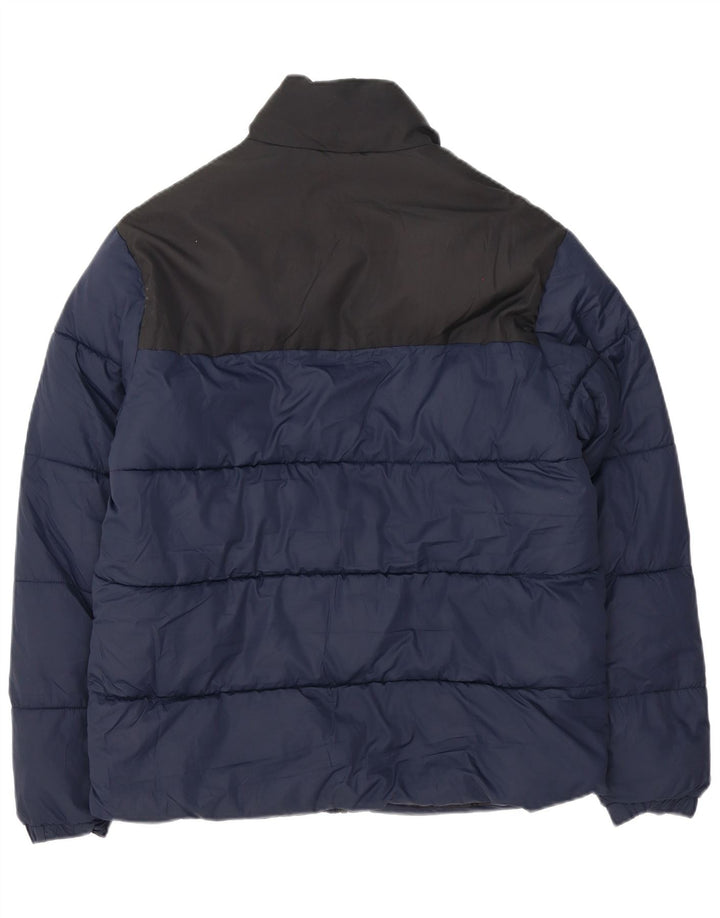 Jack & Jones Herren Wattierte Jacke UK 38 Mittel Marineblau Farbblock