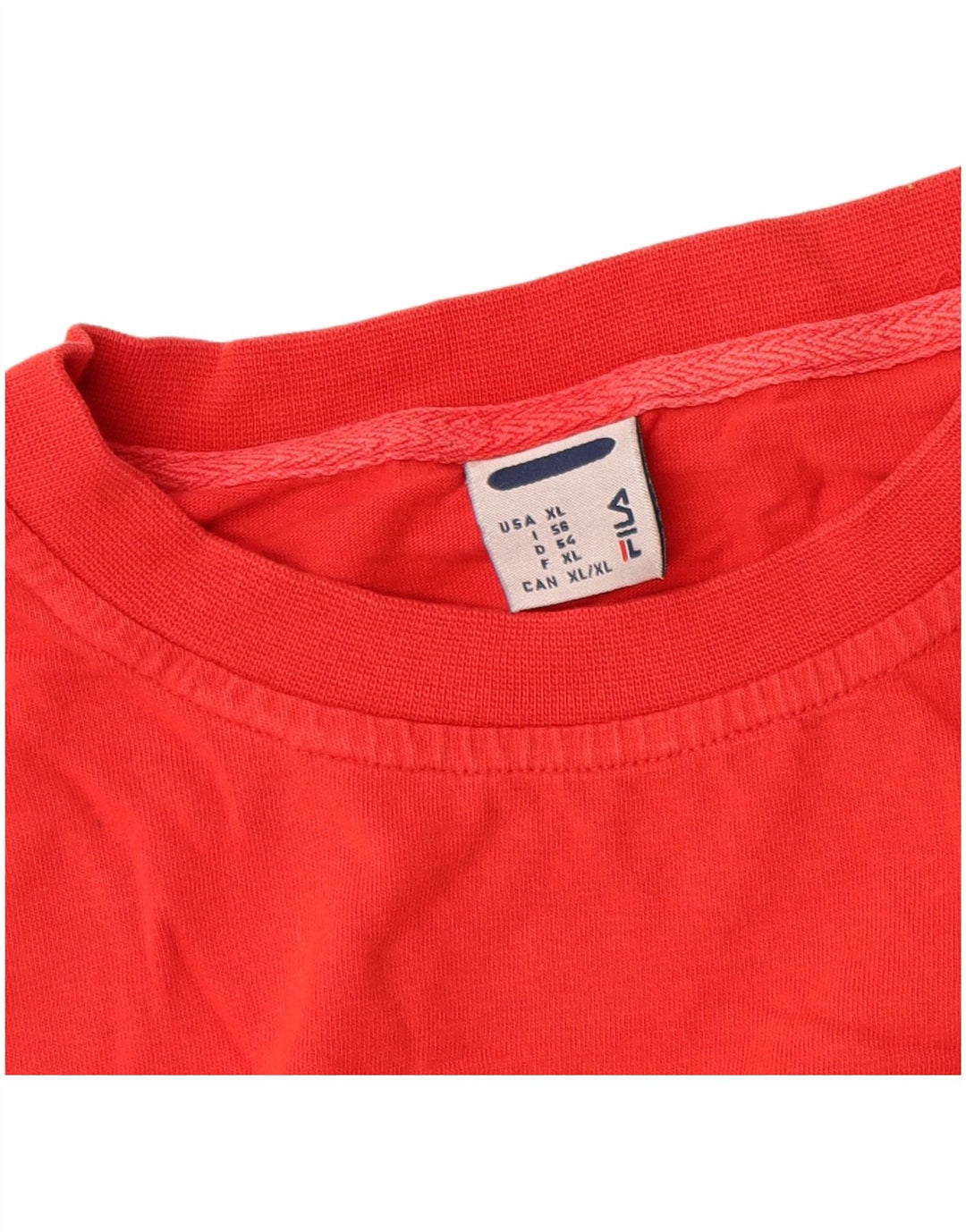 Fila Herren Grafik-T-Shirt-Oberteil XL aus roter Baumwolle
