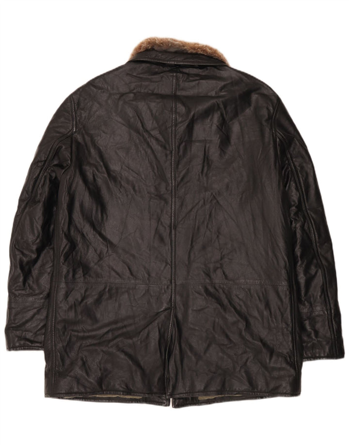 Enrico Mandelli Herren Lederjacke UK 42 XL Schwarz