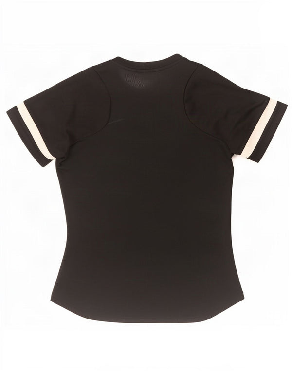 Nike Damen Dri Fit T-Shirt Top UK 10 Small Schwarz Colourblock Polyester