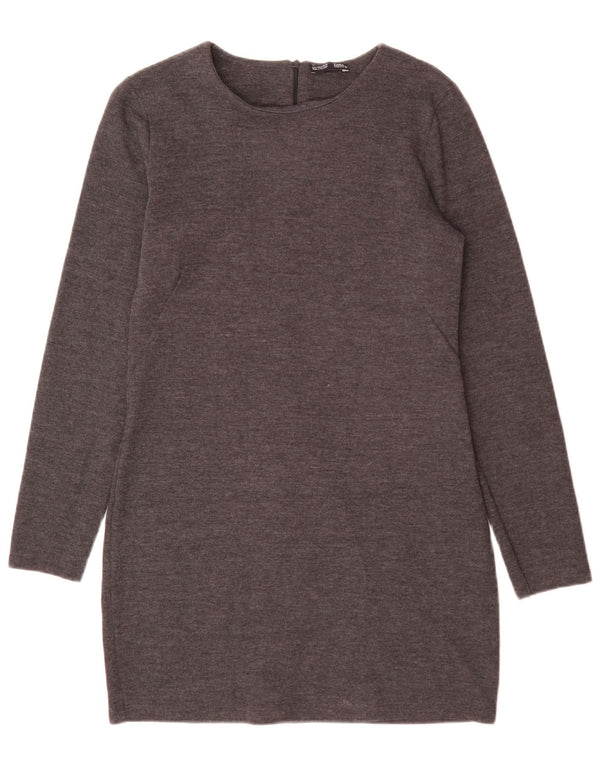 Zara Mini-Pulloverkleid für Damen, Größe 44, Grau