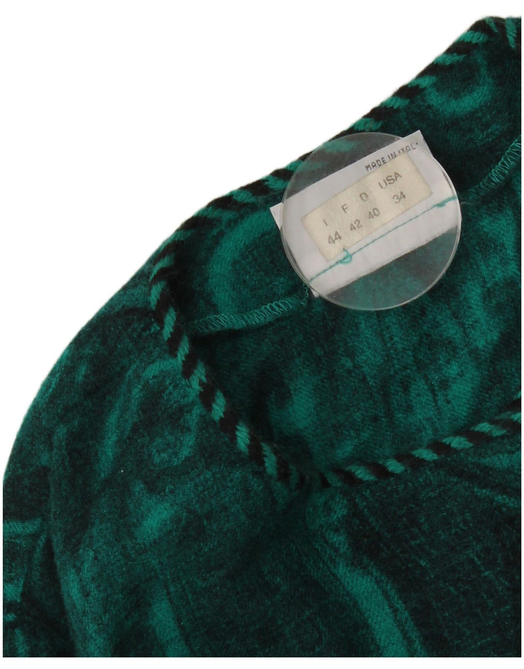 Parah Damen-Blazer mit 6 Knöpfen, IT 44, mittelgrüne Paisley-Wolle