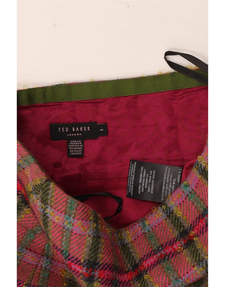 Ted Baker Damen Minirock Größe 1 XS W26 Mehrfarbig karierte Wolle