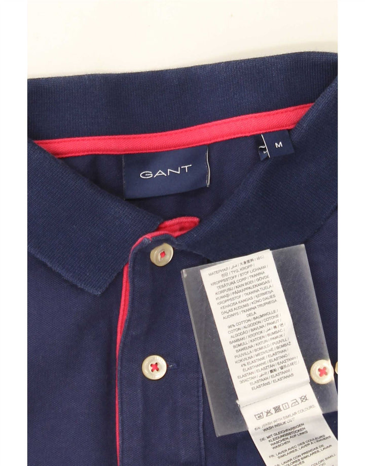 Gant Herren-Poloshirt aus mittelblauer, marineblauer Baumwolle