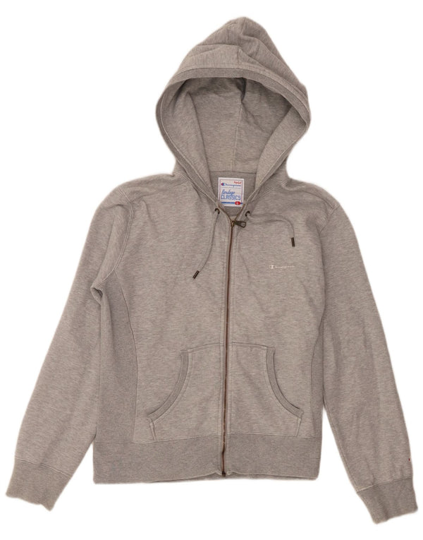 Champion Damen Heritage Classics Zip Hoodie Pullover UK 16 Large Grau