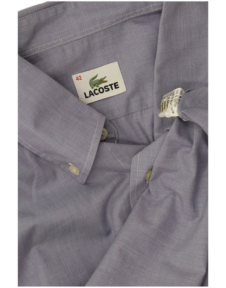 Lacoste Herren-Kurzarmhemd, Größe 42, große blaue Baumwolle