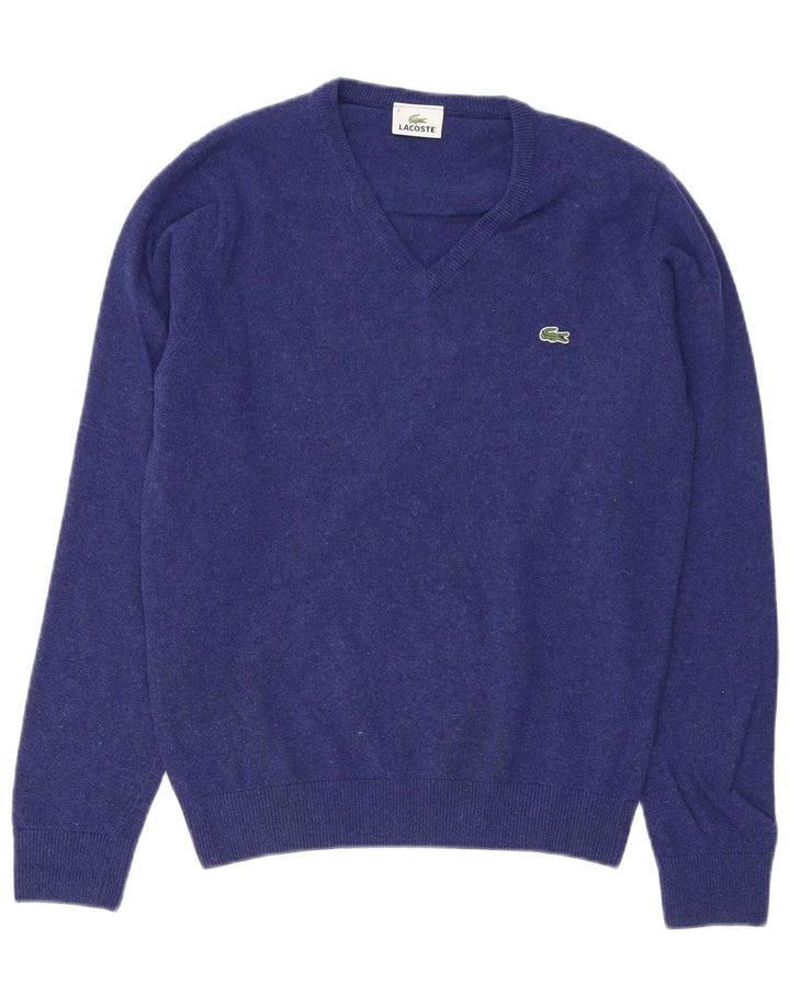 Lacoste Herren-Pullover mit V-Ausschnitt, Größe 2 XS, blaue Schurwolle