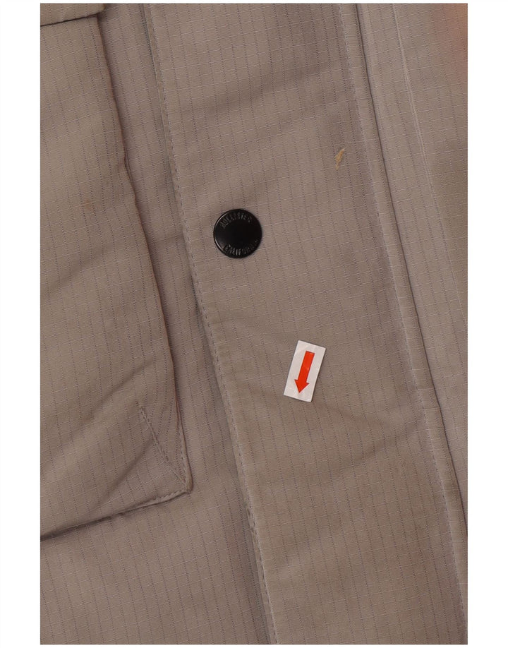 HOLLISTER Wattierte Herrenjacke mit Kapuze, UK 40, großes graues Polyester