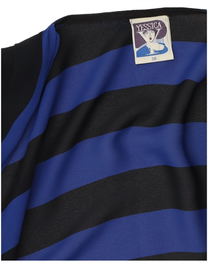 YESSICA Womens Poncho Cardigan Top EU 38 Medium Blue Striped Polyester