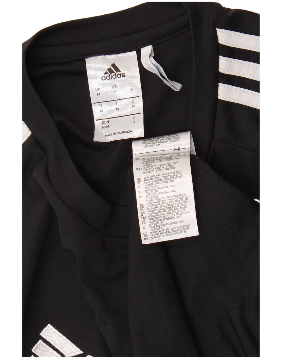 ADIDAS Herren Climalite T-Shirt Top Medium Schwarz Colourblock Polyester