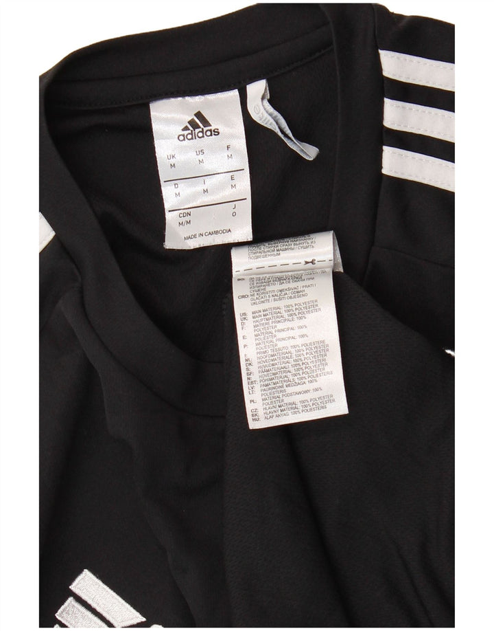ADIDAS Herren Climalite T-Shirt Top Medium Schwarz Colourblock Polyester
