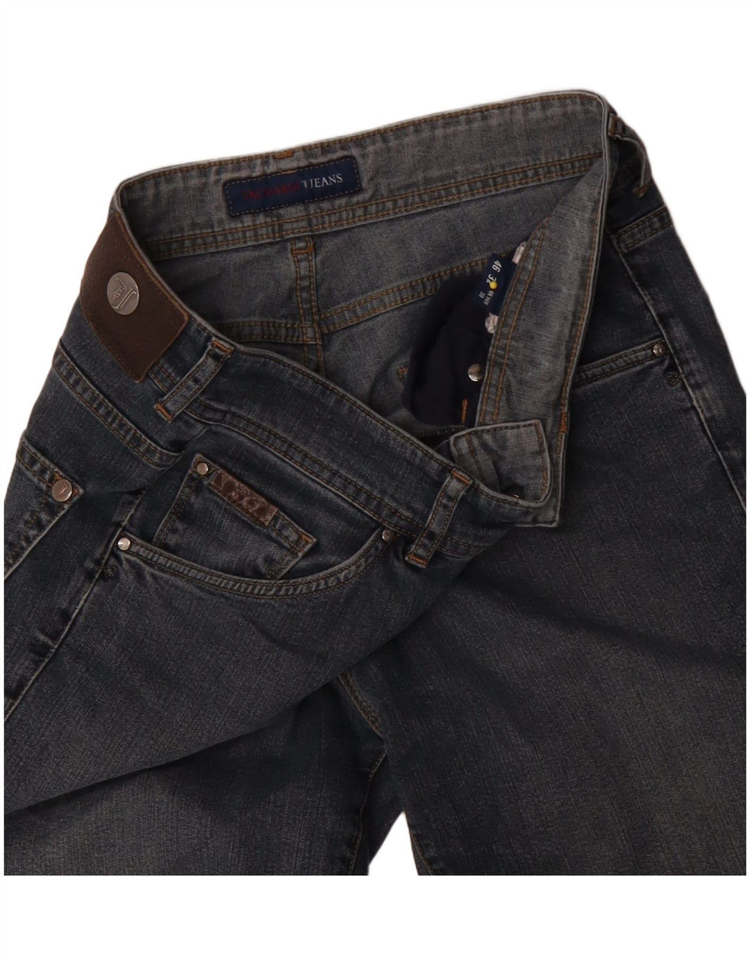 Trussardi Damen Straight Jeans W30 L31 Blau