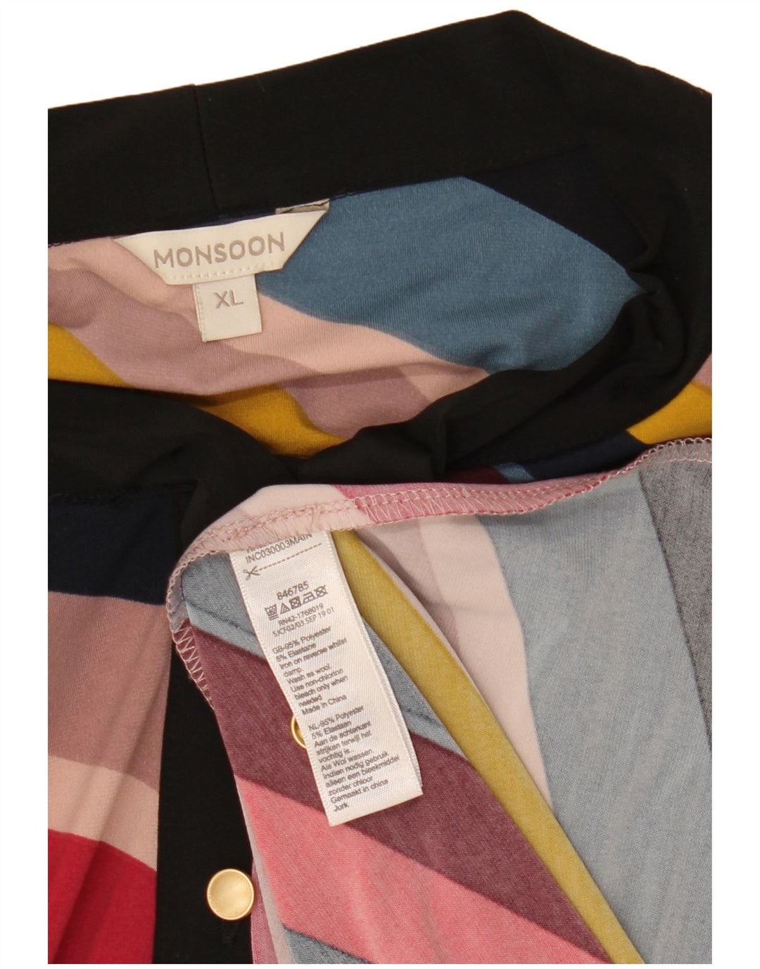 MONSOON Damen-Maxikleid zum Binden vorne, UK 18, XL, mehrfarbig gestreift