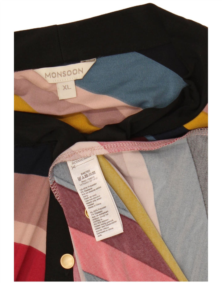 MONSOON Damen-Maxikleid zum Binden vorne, UK 18, XL, mehrfarbig gestreift