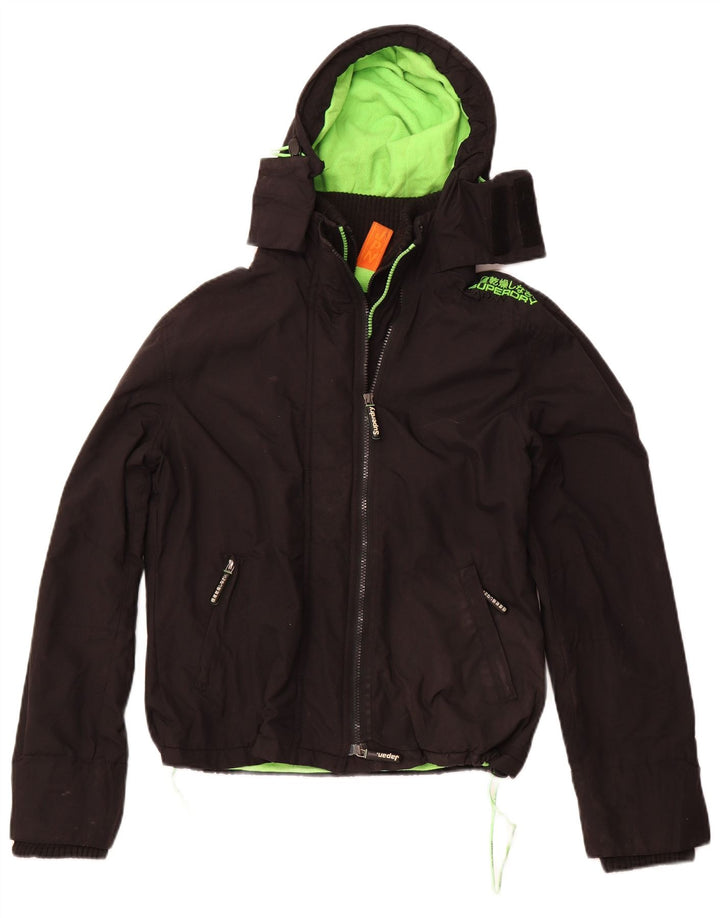 SUPERDRY Damen The Windcheater Windjacke UK 16 Large Schwarz